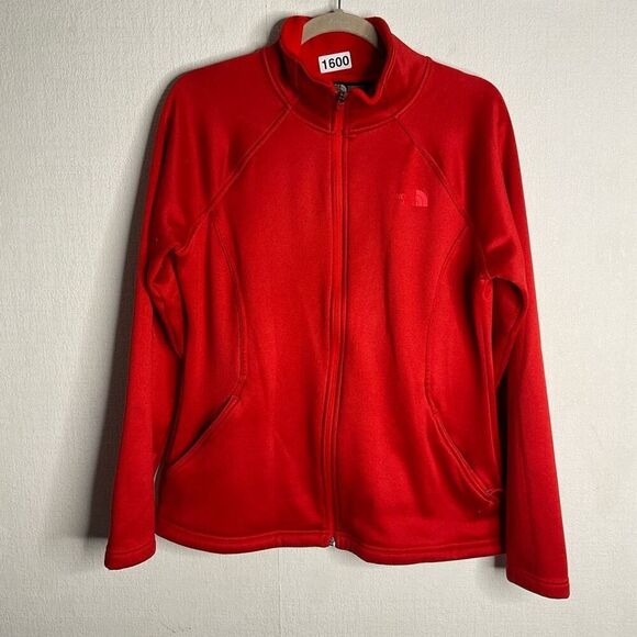 Vintage The North Face Womens Large Fleece Full Zip Jacket High Neck‎ Red Y2K - Picture 1 of 10